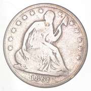 1861-O Seated Liberty Half Dollar - W-11