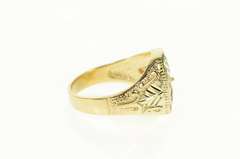 10K Yellow Gold Black Hills Leaf Cluster Men's Statement Ring