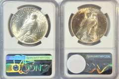 Choice BU 1922 & 1923 Peace Silver Dollars. NGC MS63