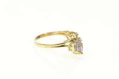 14K Yellow Gold Marquise Tanzanite Diamond Chevron Wedding Ring