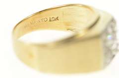 10K Yellow Gold 1/3 Ctw Squared Retro Men's Diamond Wedding Ring