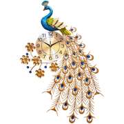 3D Peacock Wall Clock Metal
