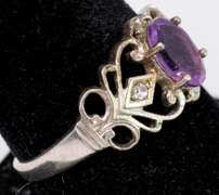 Gorgeous Amethyst Filigree Ring in Sterling Silver