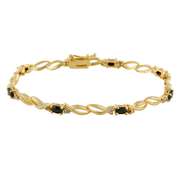 18K Gold over Sterling Silver 2.35ct Sapphire & Diamond Accent Swirl Bracelet