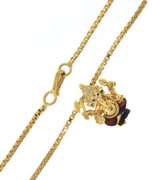 Dynamic 21kt Enamel Ganesh Pendant on Chain