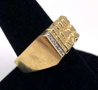 10 KT Yellow Gold Nugget Ring