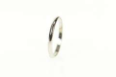 14K White Gold 1.4mm Rounded Simple Plain Child's Band Ring