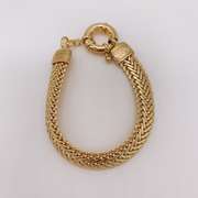 Fancy Italian Made 18kt Gold Plated Greek Key Design Bracelet