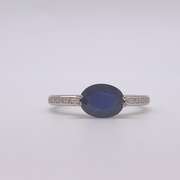 14kt Gold, Blue Sapphire, & Diamond Cocktail Ring