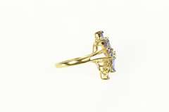14K Yellow Gold Marquise Tanzanite Diamond Accent Cluster Ring