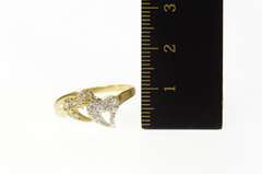 10K Yellow Gold Two Tone Pave Diamond Heart Love Promise Ring