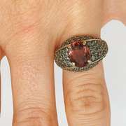 Rare Beautiful Green Amethyst Cocktail Ring in 10kt Solid Gold