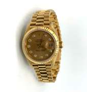 Ladies 18kt Yellow Gold Diamond President Datejust Rolex