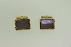 Gold Plated Mother Of Pearl Cufflinks
