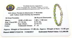 Jaw Dropping Peridot & Diamond Bracelet in Vermeil