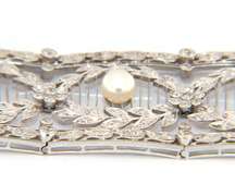 Antique Tiffany & Co Belle Epoque Circa 1900's Pearl and Diamond Necklace, Platinum