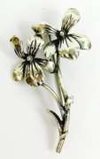 Pretty Sterling Silver Flower Brooch