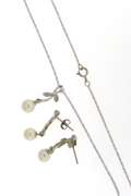 Perfect 6.5mm Pearl Necklace with Dangle Earrings