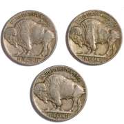 1930 S 1931 S And 1938 D Buffalo Nickels