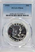Superb Gem Proof 1955 Franklin Half Dollar. PCGS PR67