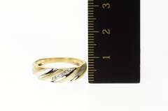 10K Yellow Gold Diamond Classic Two Tone Wedding Band Ring