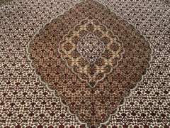 FINE SILK & WOOL PERSIAN TABRIZ RUG 9.9x13.9