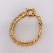 Fancy Italian Made 18kt Gold Plated Greek Key Design Bracelet