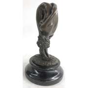 Nude Girl Bending Bronze Figurine