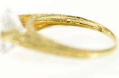 14K Yellow Gold Cushion Solitaire Ornate Travel Engagement Ring
