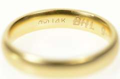 14K Yellow Gold 4.2mm Classic Simple Rounded Wedding Band Ring