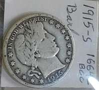 1915-S Barber Half, circ, nice