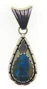 Sterling Silver Signed LBH Turquoise Pendant