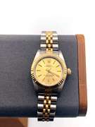 Ladies Two Tone Datejust Rolex with Gold Dial