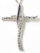 Sweet 1/10CTW Diamond Cross Necklace in White Gold