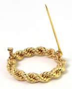 Circular Rope-Style Brooch in 14KT Yellow Gold