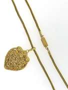 Impressive Open Work Heart on Fancy Chain