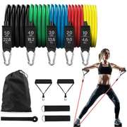 11pcs 150lbs Latex Resistance Bands Fitness Equipment