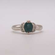 14kt Gold, Blue Sapphire, & Diamond Cocktail Ring