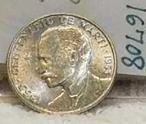 Cuba: Silver 1953  25 cts, Marti Commem near Unc