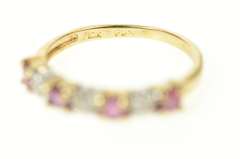 10K Yellow Gold Ruby Diamond Classic Wedding Band Ring