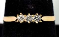 Sweet 3-Stone Diamond Ring in 14KT Yellow Gold