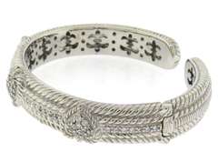Judith Ripka Heart CZ Hinged Cuff Bangle