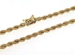 Simple Yellow Gold rope Chain Necklace