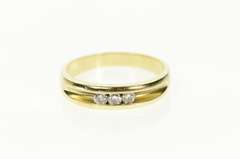 14K Yellow Gold Men's Classic Diamond Simple Wedding Band Ring