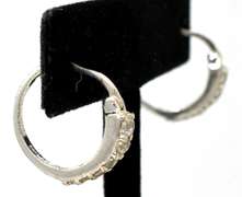 Sparkling CZ Hoops in Sterling Silver
