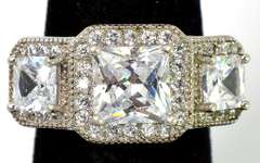 Eye-Catching CZ Ring in Sterling Silver