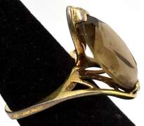 Stately Smokey Quartz Ring in Sterling Silver, Size 4-3/4