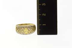 10K Yellow Gold Round Citrine Diamond Lattice Statement Ring