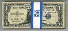 Full pack of 100 1957 Series $1 Silver Certificates. Circs