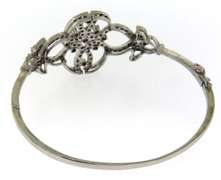 Glamorous White Gold Openwork Diamond Bangle Bracelet